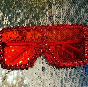 Sexy Red Rhinestone Sunglasses